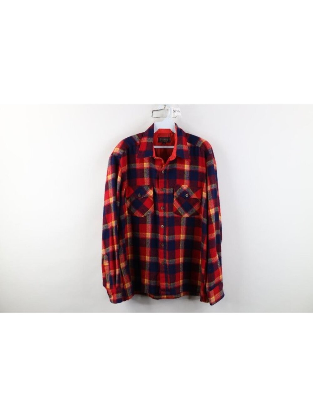 Vtg 70s Streetwear Mens Large Rainbow Plaid Knit Flannel Western Button Shirt
